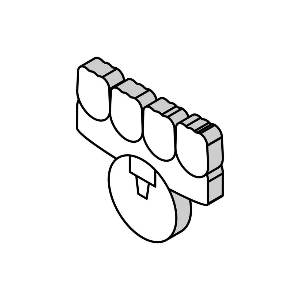 Stomatologie Zähne Laser- Behandlung isometrisch Symbol Vektor Illustration