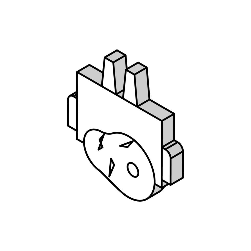 kött fabrik byggnad isometrisk ikon vektor illustration