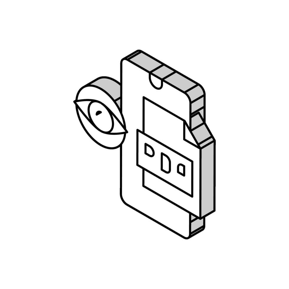 lesen pdf Datei auf Handy, Mobiltelefon Telefon isometrisch Symbol Vektor Illustration