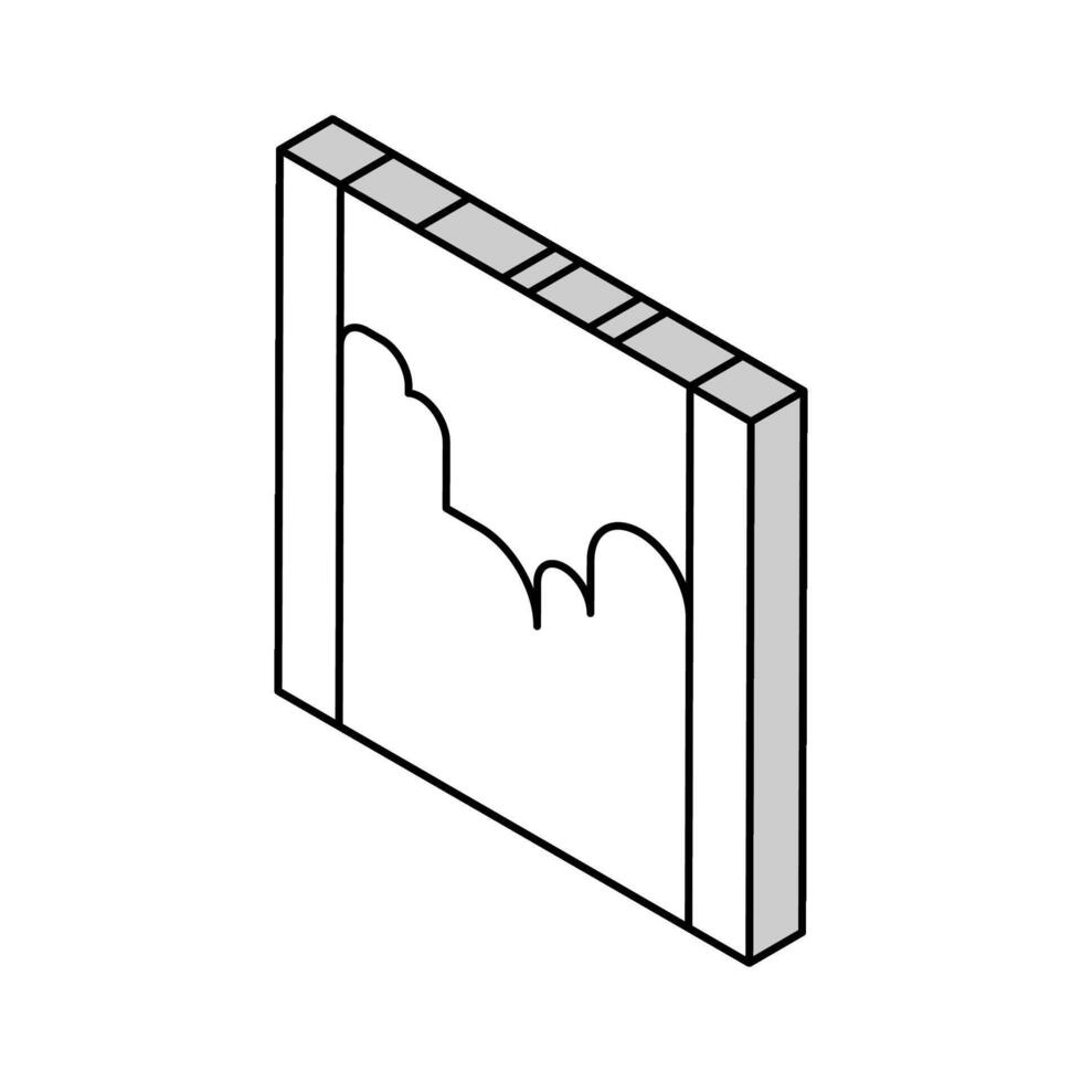 betong lager väg isometrisk ikon vektor illustration