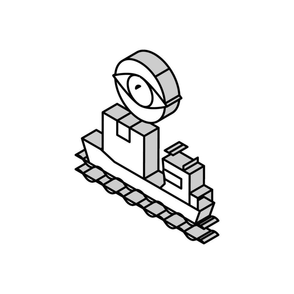 Schiff Sendung Verwaltung und Steuerung isometrisch Symbol Vektor Illustration