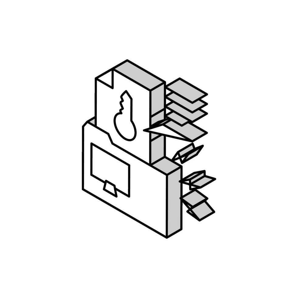 elektronisch Schlüssel hacken isometrisch Symbol Vektor Illustration