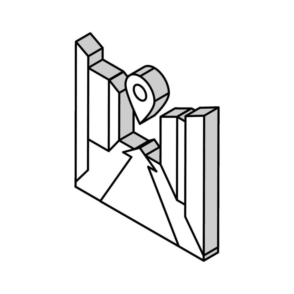 3d navigering systemet isometrisk ikon vektor illustration