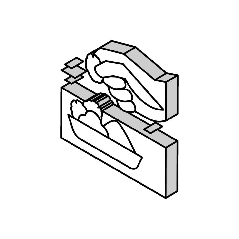 Aroma Mahlzeit isometrisch Symbol Vektor Illustration