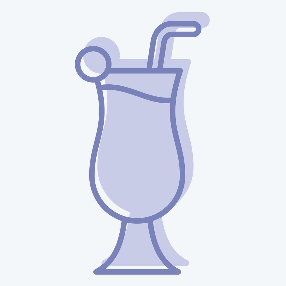 ikon cocktail 4. relaterad till cocktails, dryck symbol. två tona stil. enkel design redigerbar. enkel illustration vektor