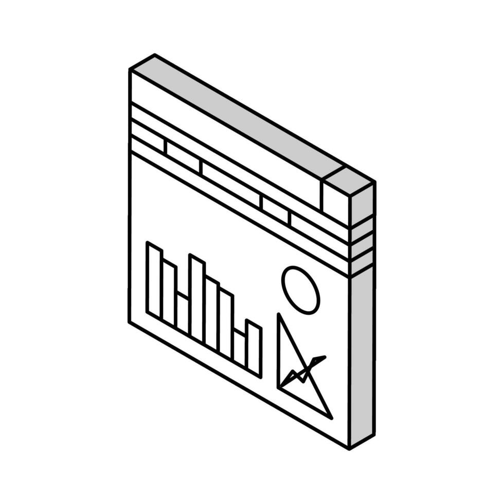 analys systemet isometrisk ikon vektor illustration