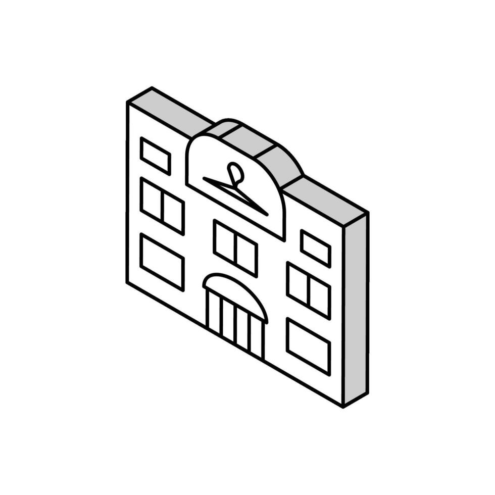 Kläder affär boutique isometrisk ikon vektor illustration