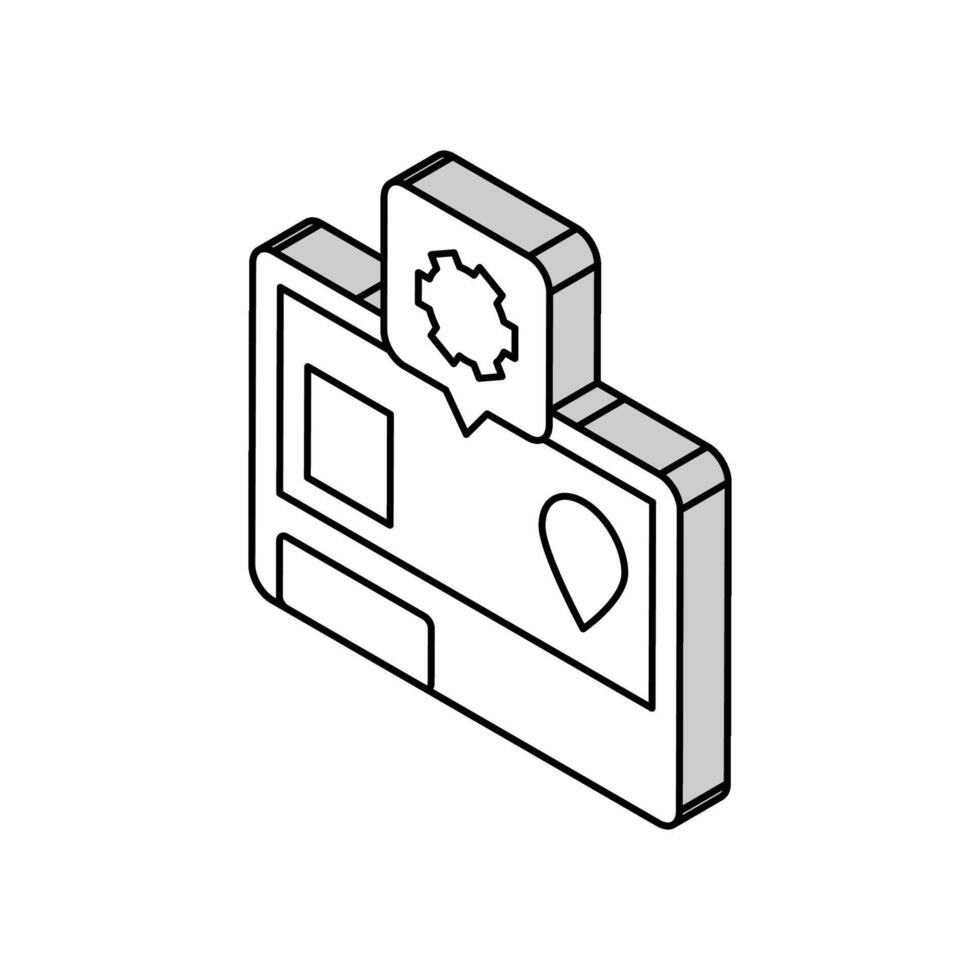 Geographisches Positionierungs System Navigation System Reparatur isometrisch Symbol Vektor Illustration