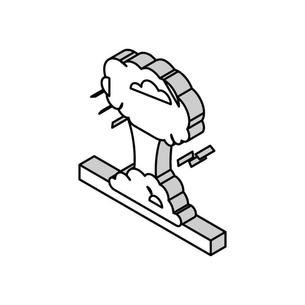 Geysir Wasserstoff isometrisch Symbol Vektor Illustration