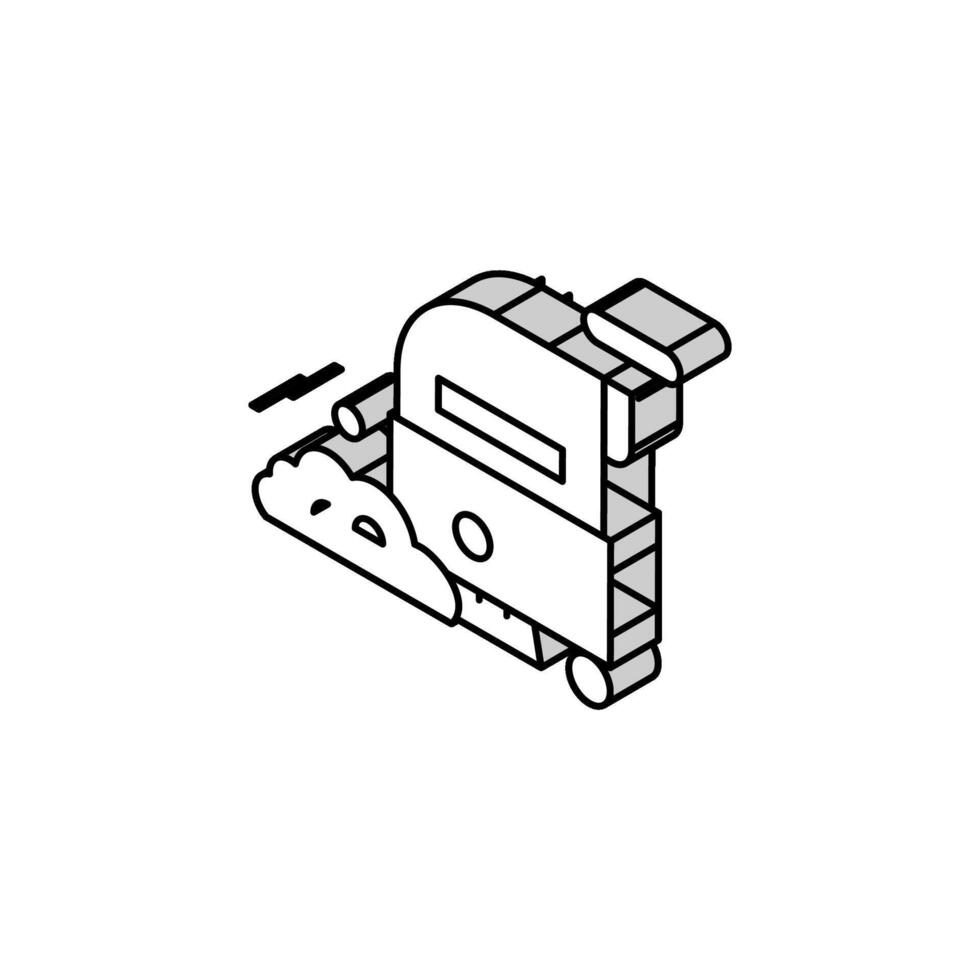 Fachmann Vakuum Waschen Maschine isometrisch Symbol Vektor Illustration