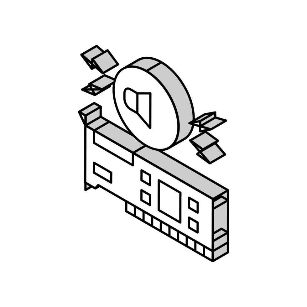 Audio- Karte Computer Komponente isometrisch Symbol Vektor Illustration