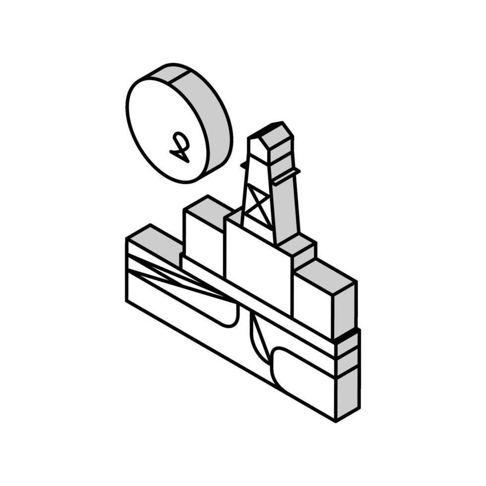 Fabrik Wasserstoff isometrisch Symbol Vektor Illustration