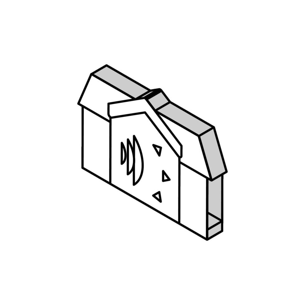 Haus akustisch isometrisch Symbol Vektor Illustration