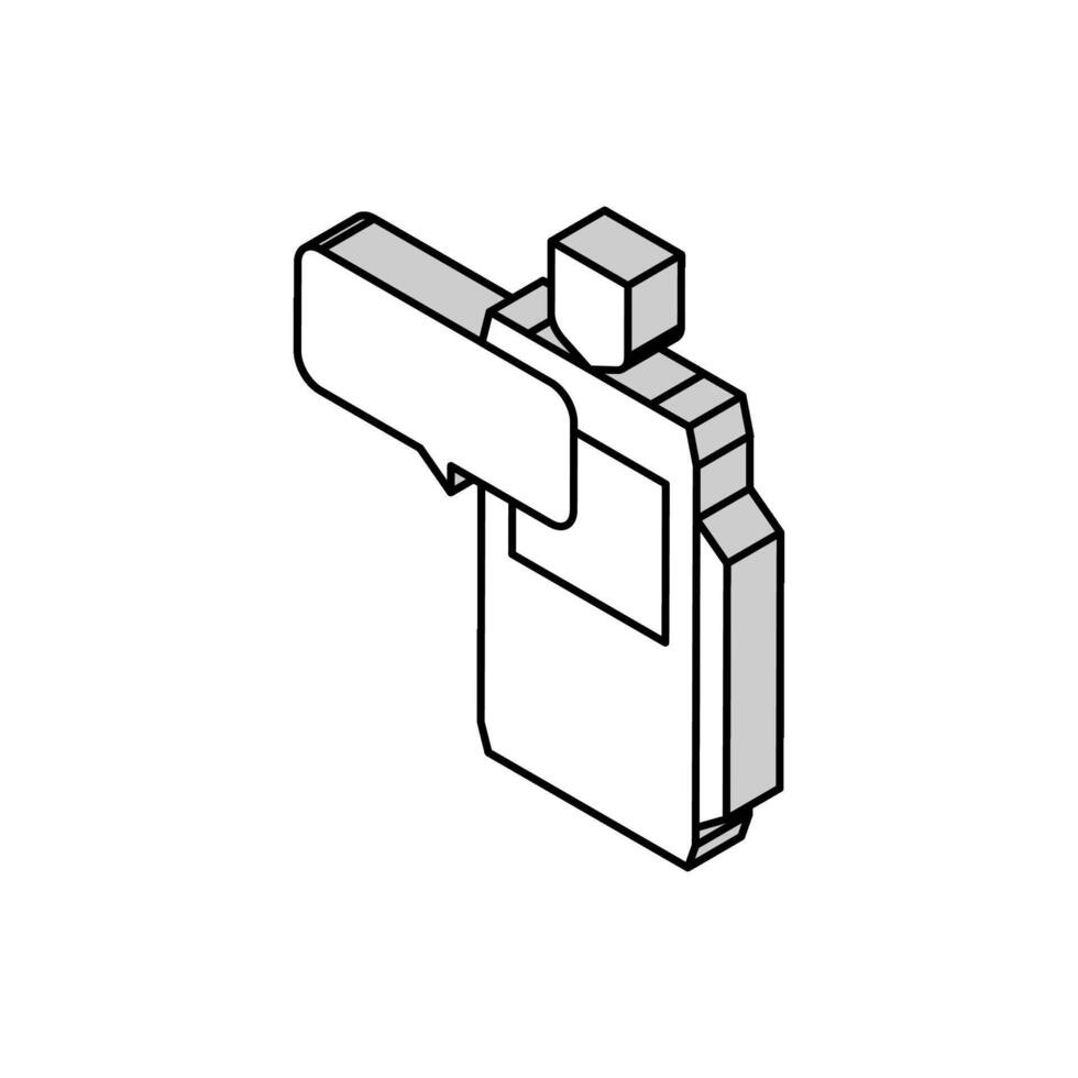 stift koda för betala pos terminal isometrisk ikon vektor illustration