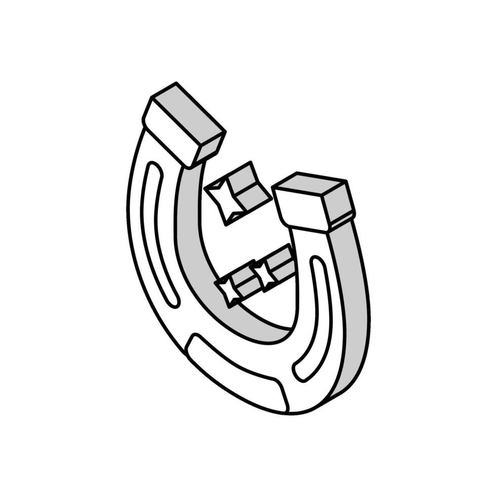 tur- hästsko lotto isometrisk ikon vektor illustration
