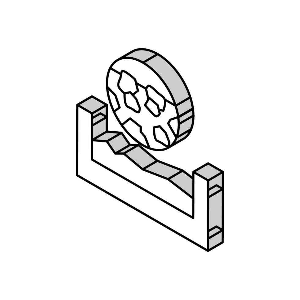 Kies Stein Straße Schicht isometrisch Symbol Vektor Illustration