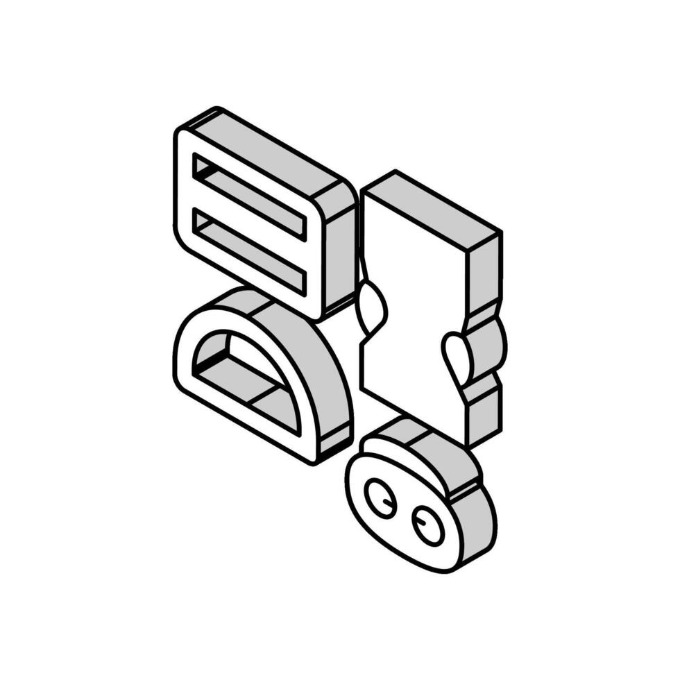 spännen kläder Tillbehör isometrisk ikon vektor illustration