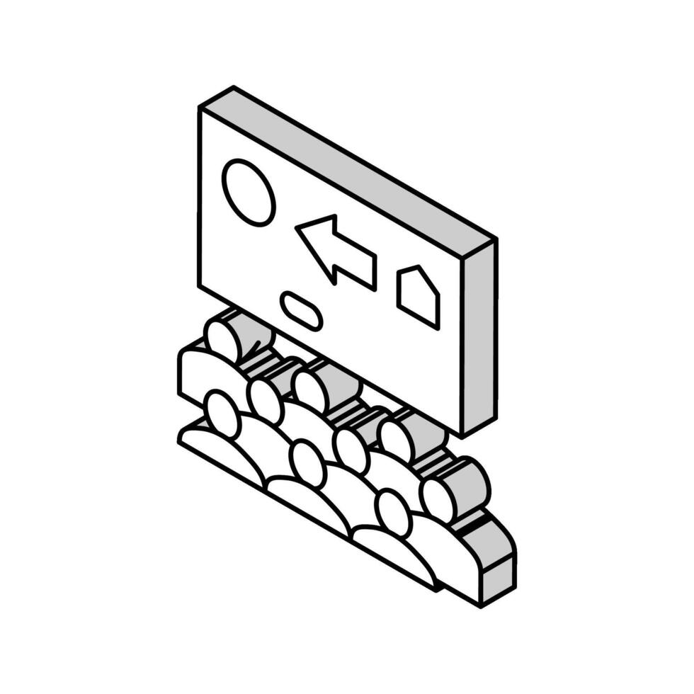 kolonisering presentation möte isometrisk ikon vektor illustration