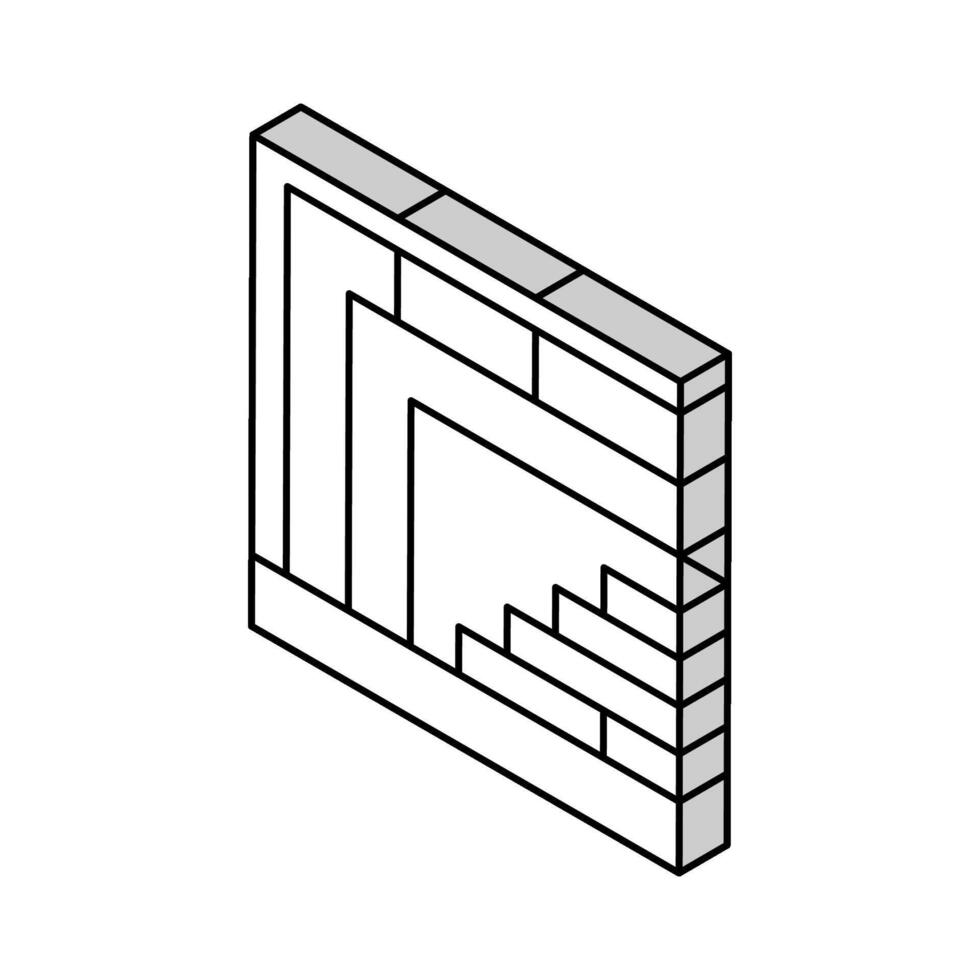 Mauer Struktur isometrisch Symbol Vektor Illustration