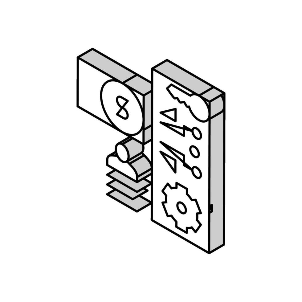 elektronisch Geld Sicherheit isometrisch Symbol Vektor Illustration