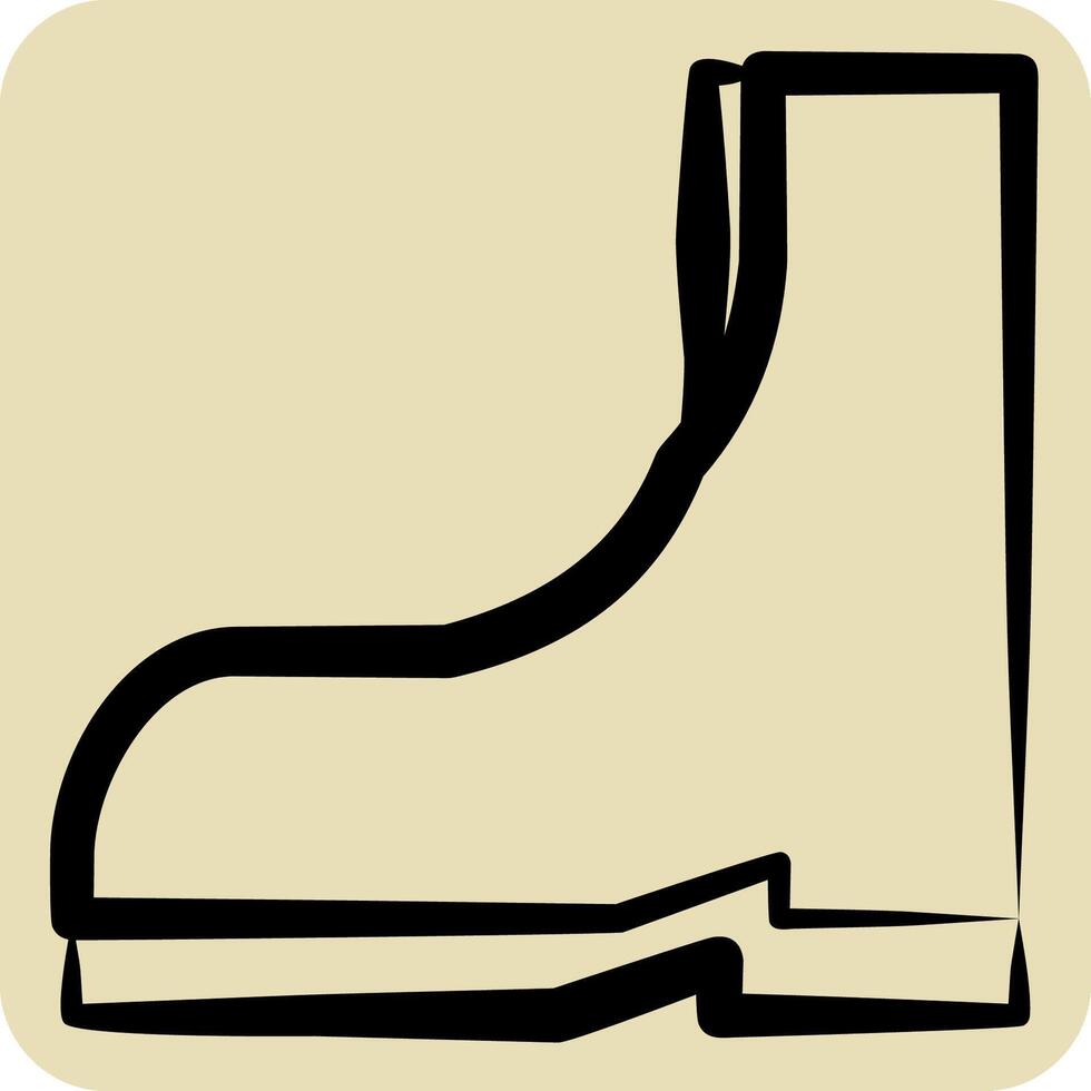 Symbol hoch Stiefel. verbunden zu Mode Symbol. Hand gezeichnet Stil. einfach Design editierbar. einfach Illustration vektor