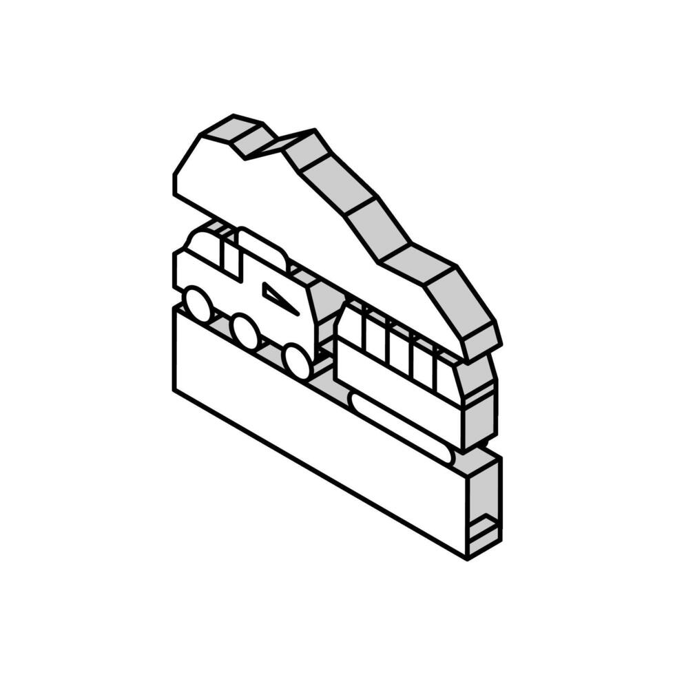 transport hjul ridning på fördärvar isometrisk ikon vektor illustration