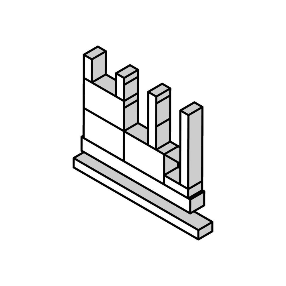 mantling med osb plattor isometrisk ikon vektor illustration