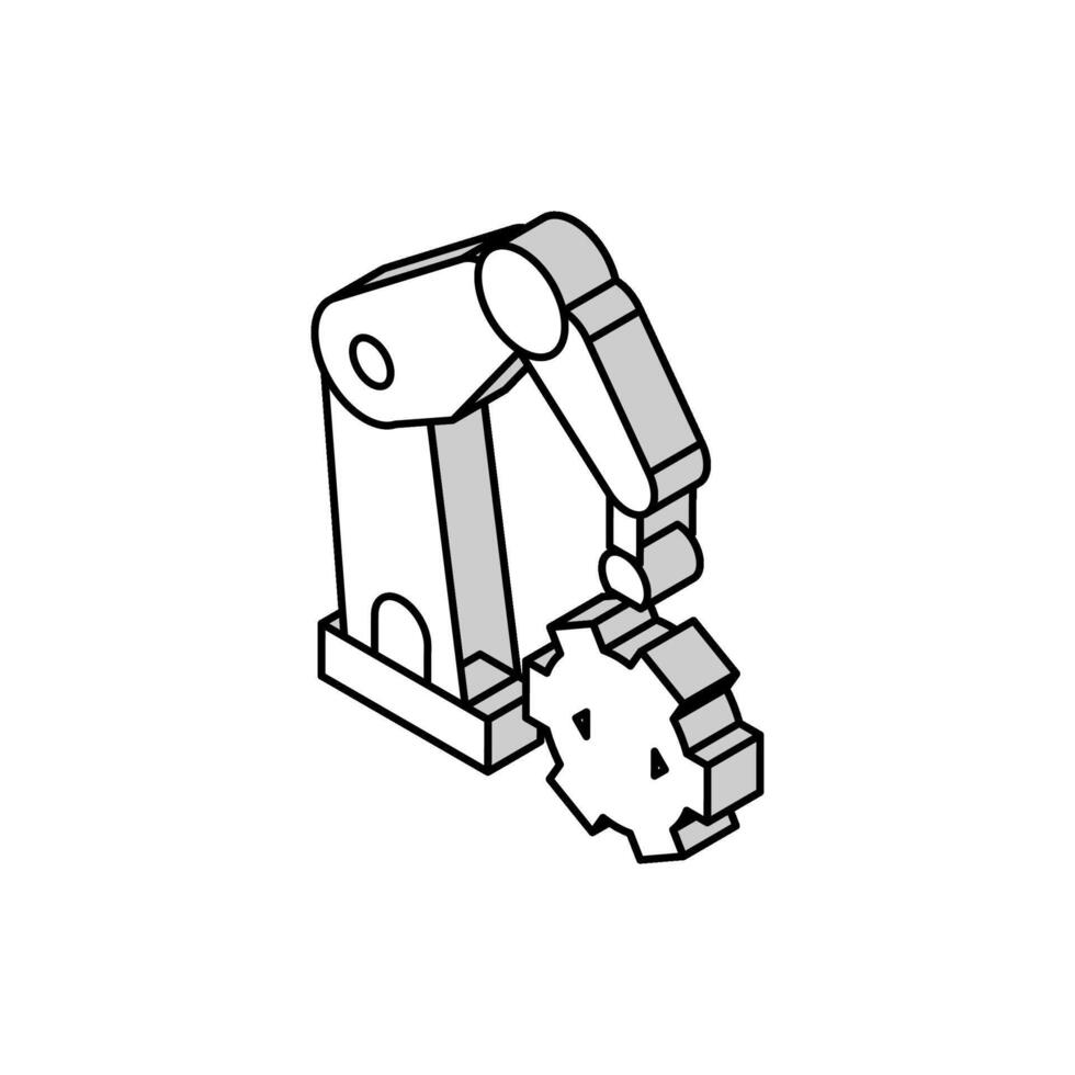 robotik ärm teknologi isometrisk ikon vektor illustration