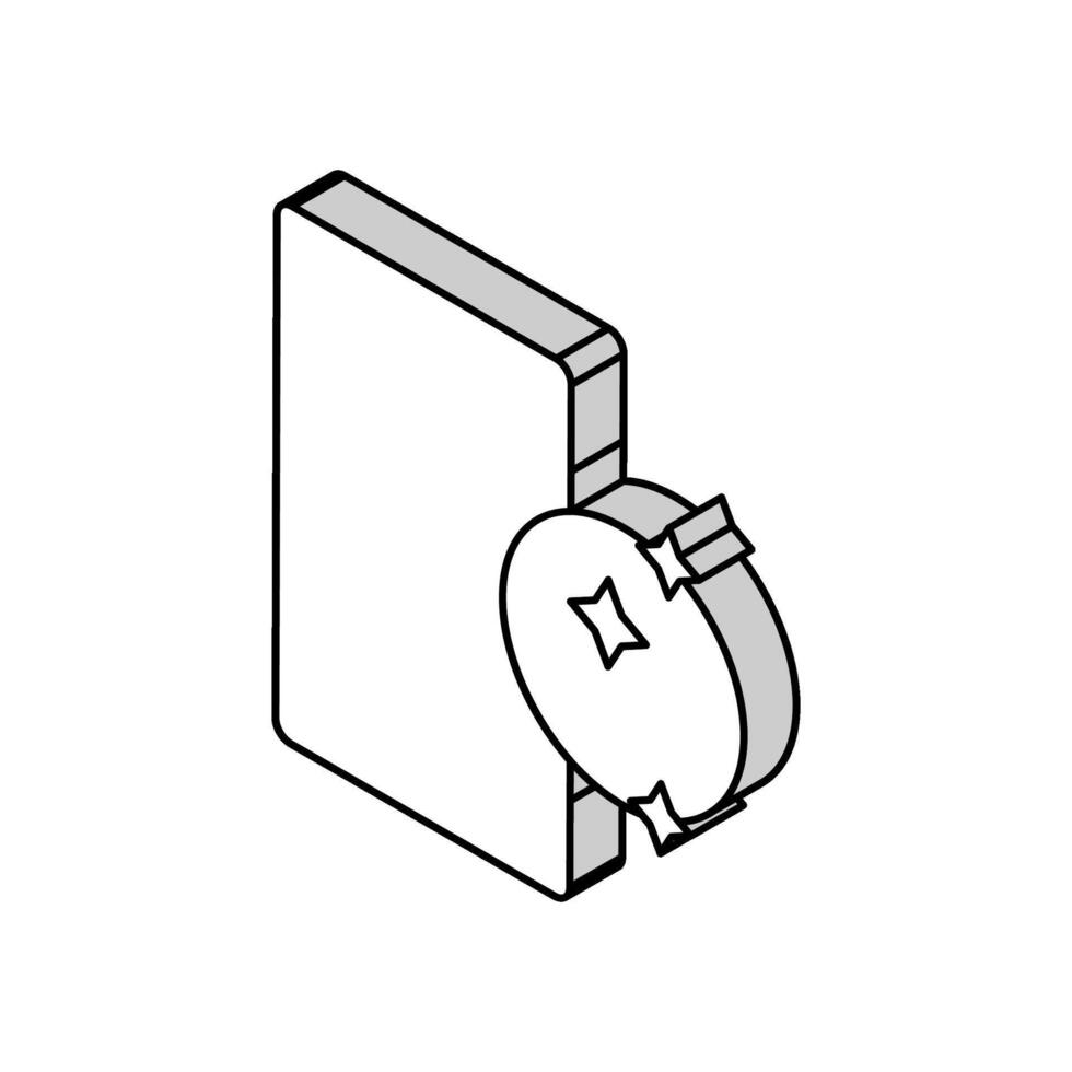 Silber Spiegel isometrisch Symbol Vektor Illustration