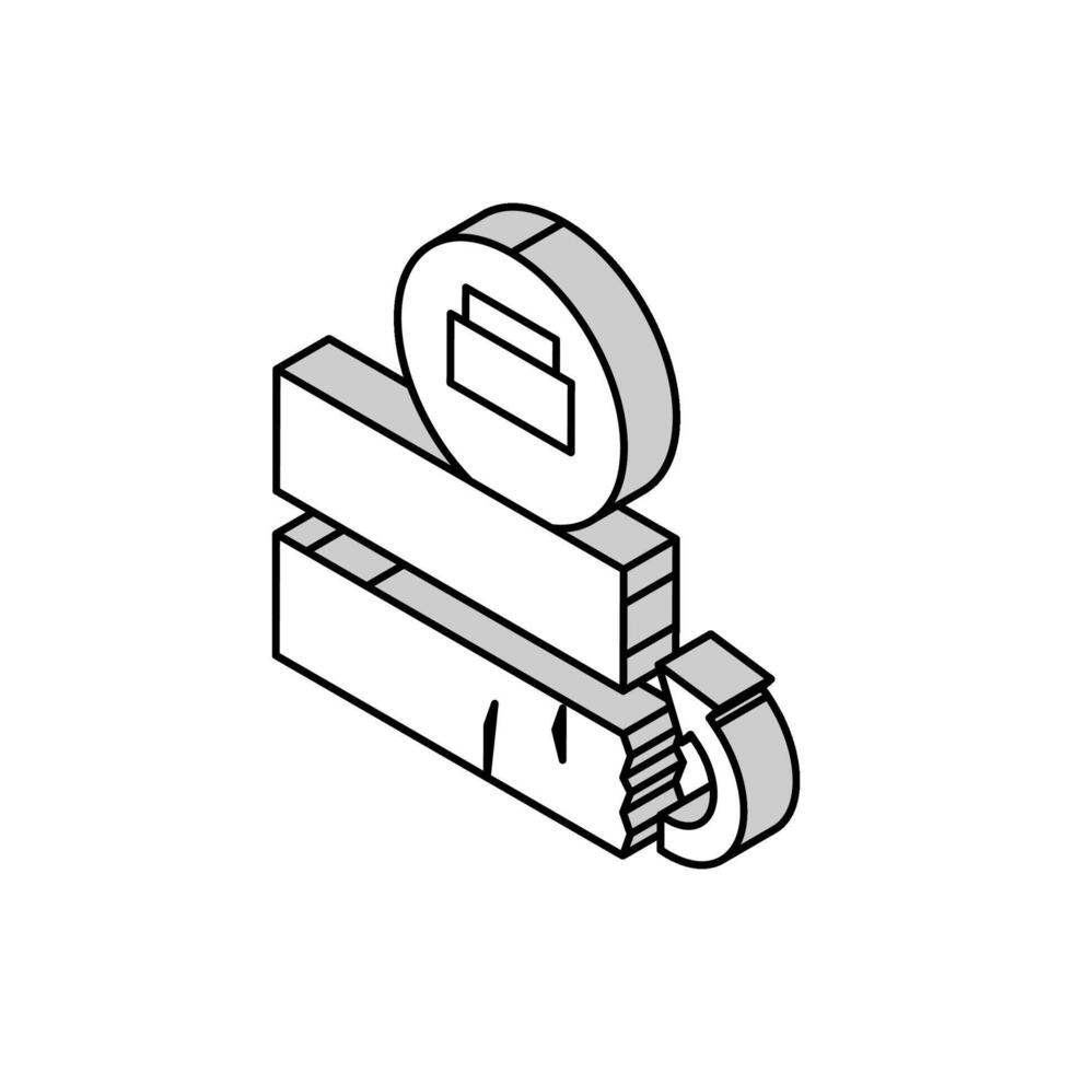 avfasning spegel isometrisk ikon vektor illustration