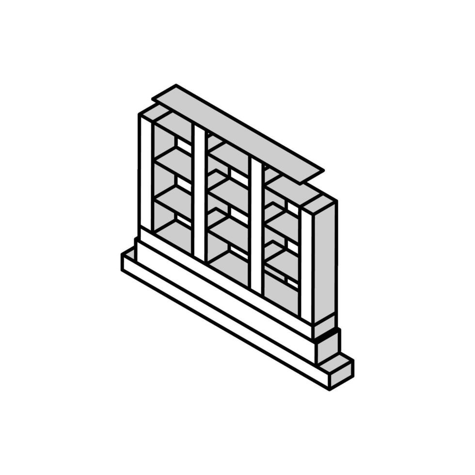 Stahl Rahmen Gebäude isometrisch Symbol Vektor Illustration