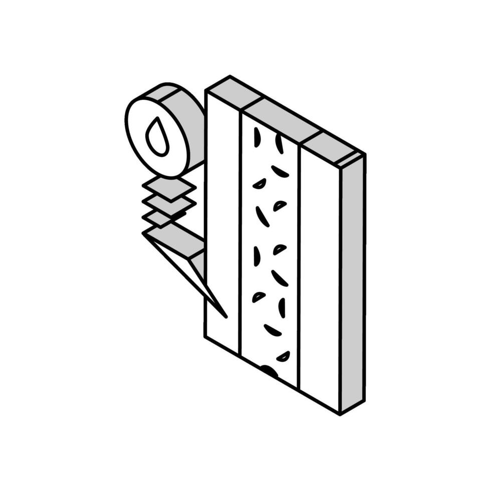 Abdichtung Haus Mauer Schicht isometrisch Symbol Vektor Illustration