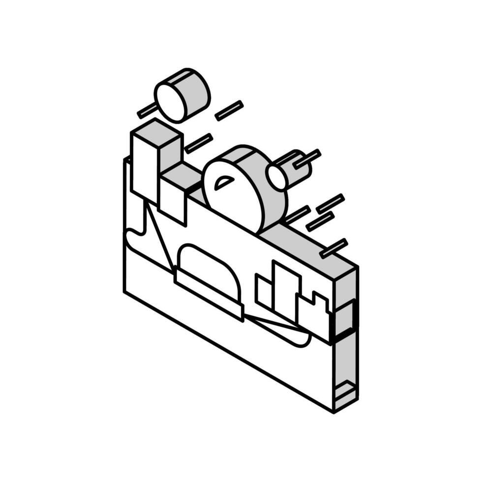 Stadt auf Mars isometrisch Symbol Vektor Illustration