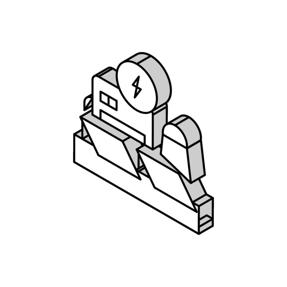 Energie Bahnhof Raum isometrisch Symbol Vektor Illustration