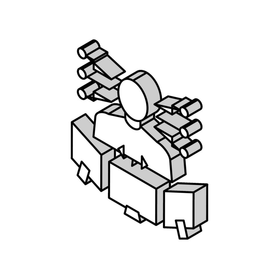 teknisk expert- isometrisk ikon vektor illustration