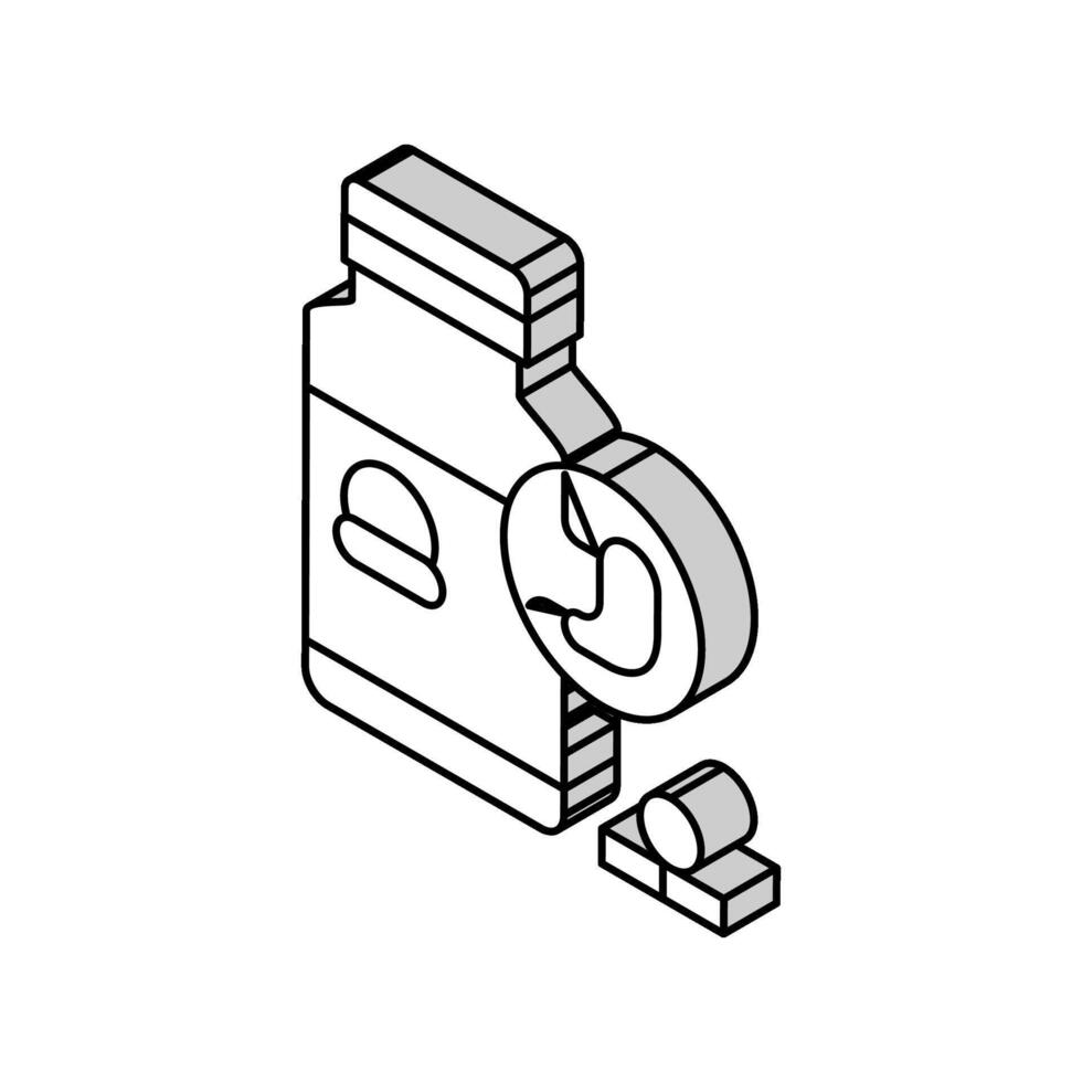 behandling matsmältning systemet isometrisk ikon vektor illustration