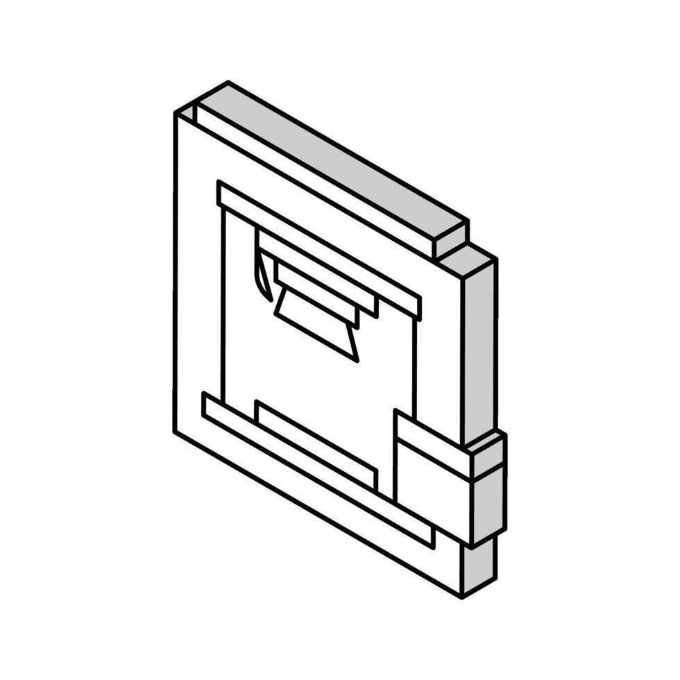 sandblästring maskin isometrisk ikon vektor illustration