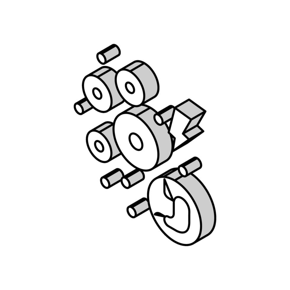 infektion matsmältning systemet isometrisk ikon vektor illustration