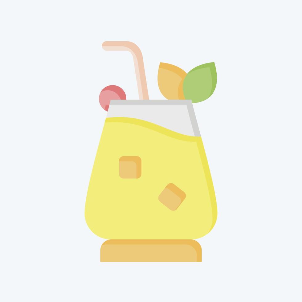 ikon mai tai. relaterad till cocktails, dryck symbol. platt stil. enkel design redigerbar. enkel illustration vektor