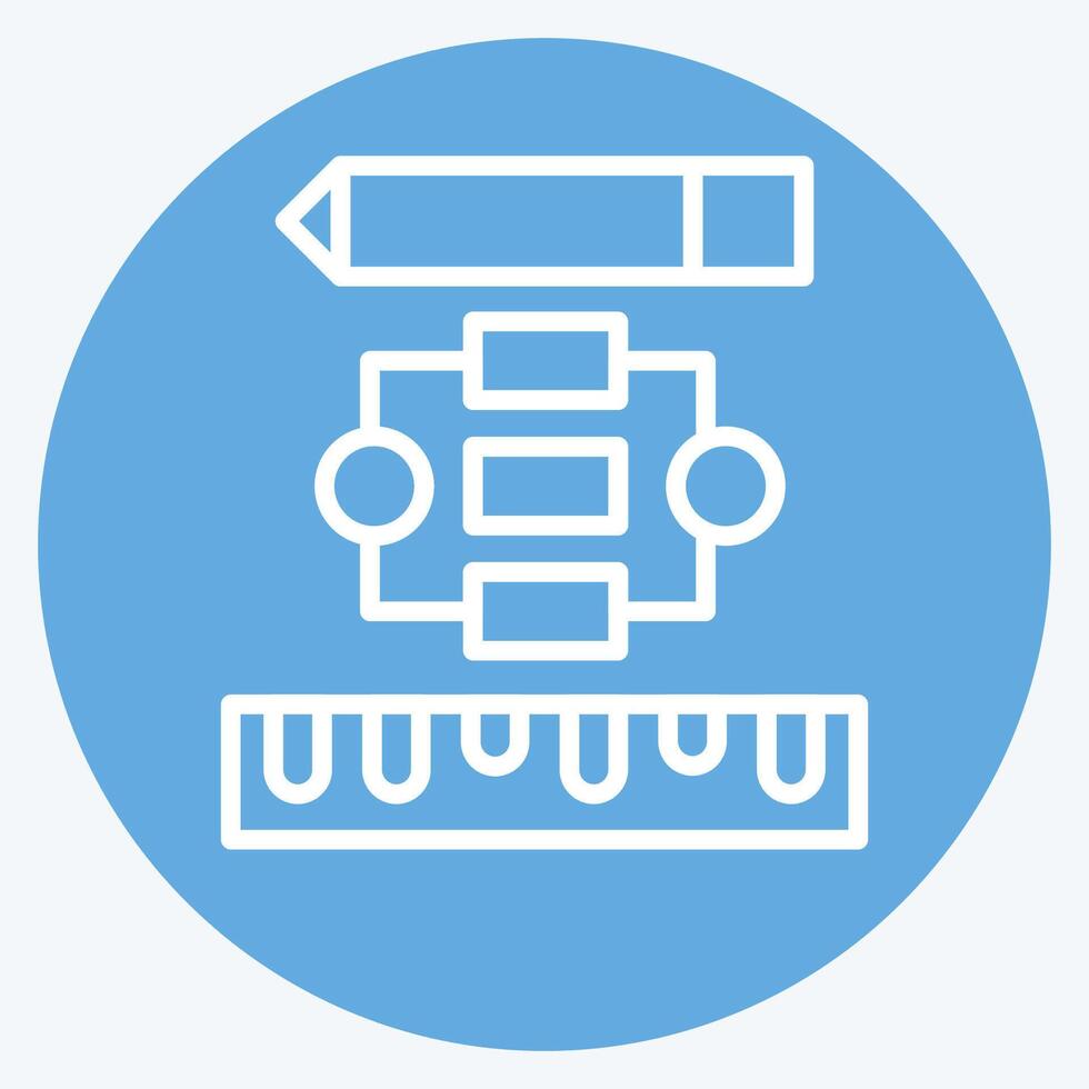ikon projekt flödesschema. relaterad till kreativ begrepp symbol. blå ögon stil. enkel design redigerbar. enkel illustration vektor