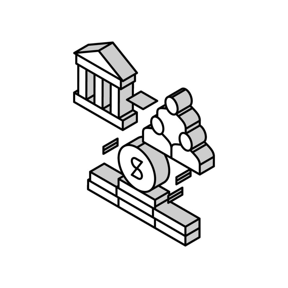 stat av människor fördelar isometrisk ikon vektor illustration