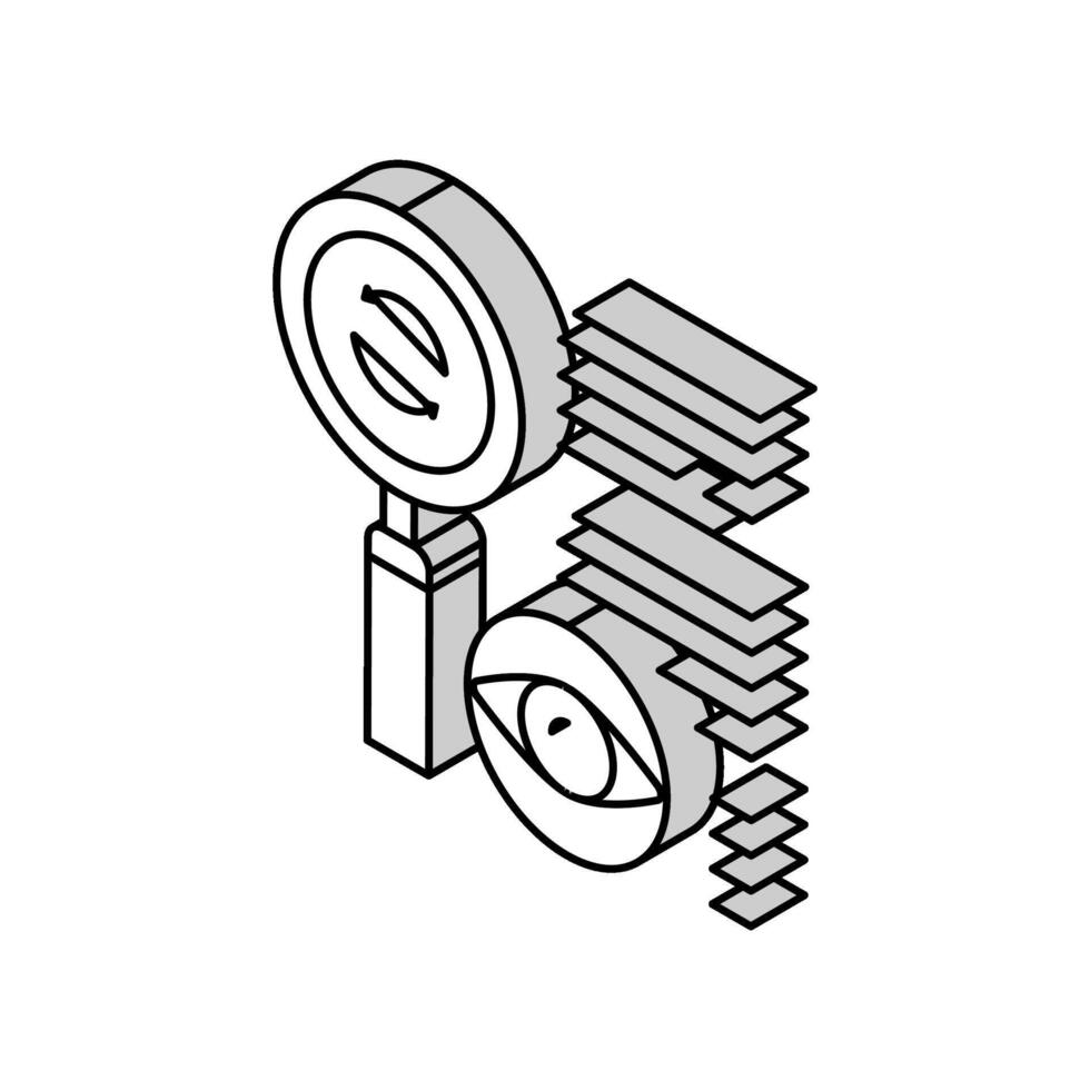 überprüfen Experte isometrisch Symbol Vektor Illustration