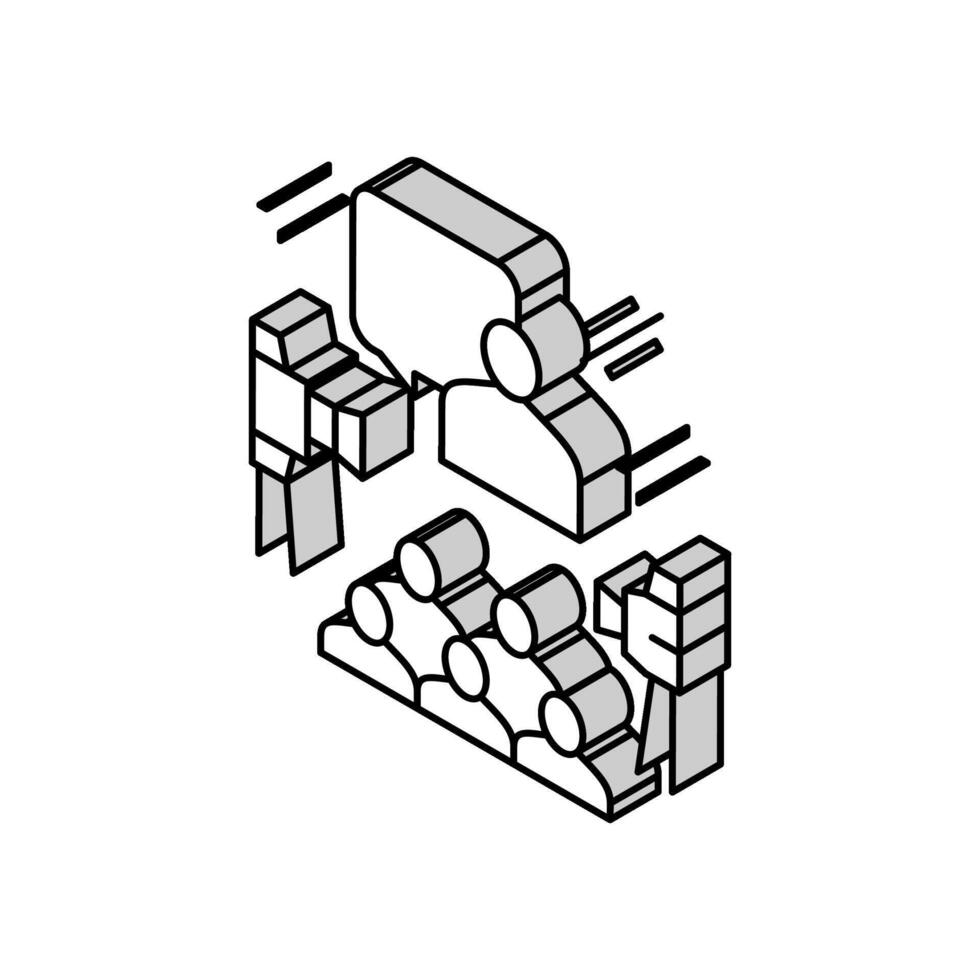 möte och konferens isometrisk ikon vektor illustration