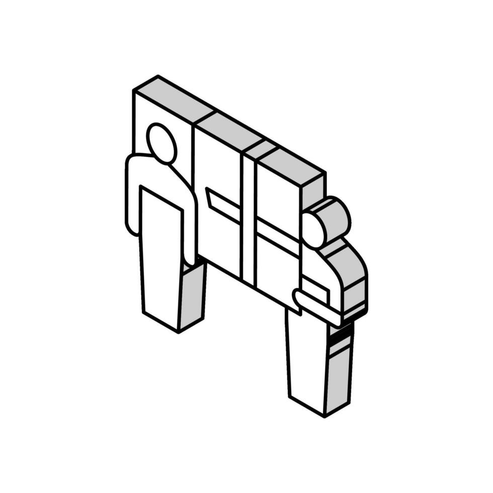 Kuriere Lieferung Box isometrisch Symbol Vektor Illustration
