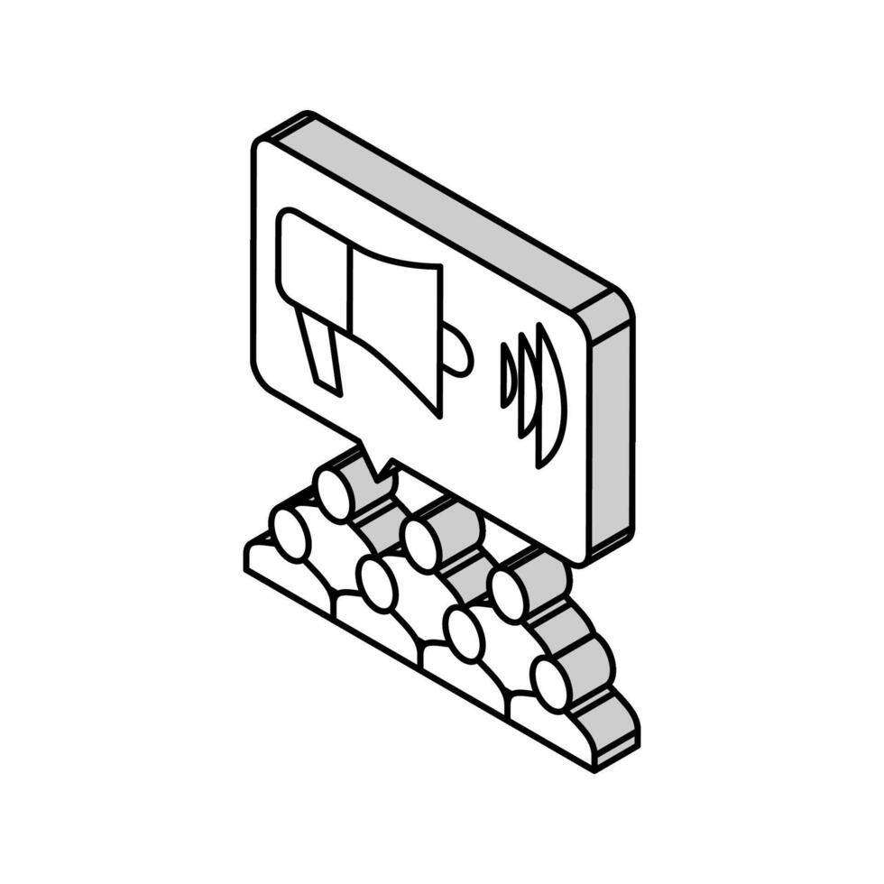 Öffentlichkeit Beziehungen isometrisch Symbol Vektor Illustration