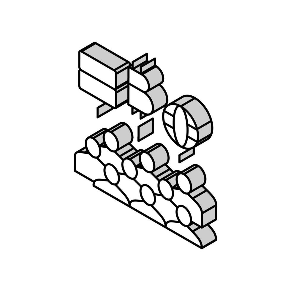 International Digital Währung Konferenz isometrisch Symbol Vektor Illustration