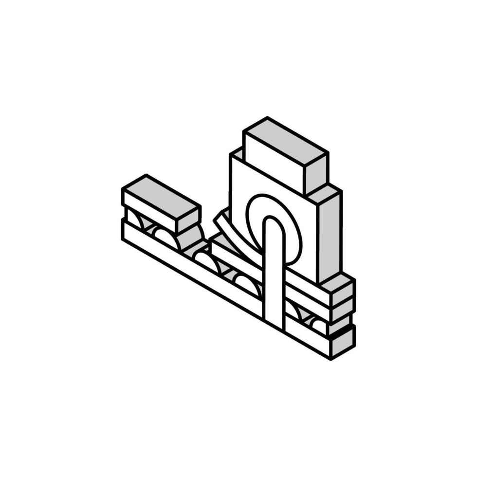 göra trä- planka plywood Utrustning isometrisk ikon vektor illustration