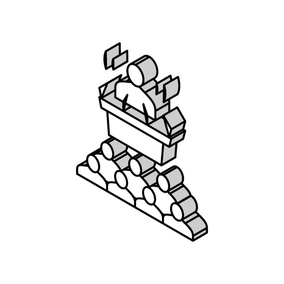 Drücken Sie Freisetzung isometrisch Symbol Vektor Illustration