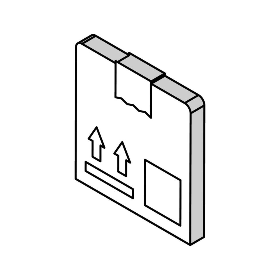 låda leverans isometrisk ikon vektor illustration