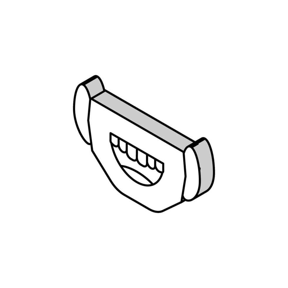 komisch Gesichts- Maske isometrisch Symbol Vektor Illustration